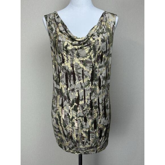 Style & Co Size XL Multicolor Print Women’s Cowl Neck Sleeveless Blouse - Picture 1 of 11